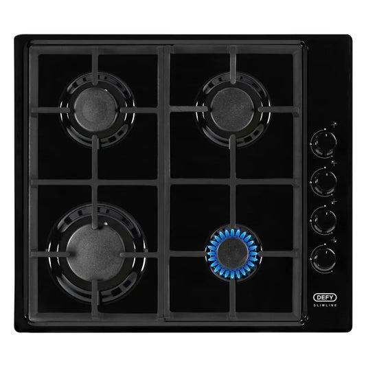 Defy DHG132 24-inch Gas Hob: Flame Safety, Cast Iron, Electric Ignition