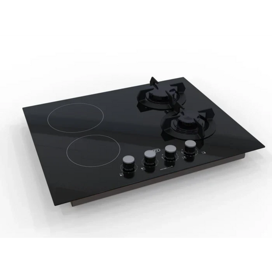 Defy DHG606 65cm Hybrid Dual Fuel Hob: Gas & Electric Ceramic Cooktop