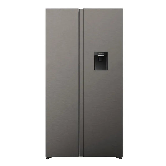 Hisense H680SIT-WD 541L Titanium Side-by-Side Refrigerator, Water Dispenser