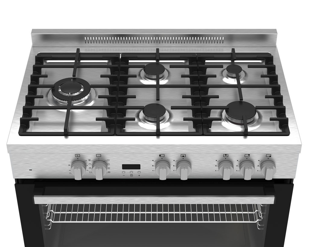 Defy DGS906 5-Burner Gas Electric Freestanding Range: Turbo Grill, Twin Fan Oven