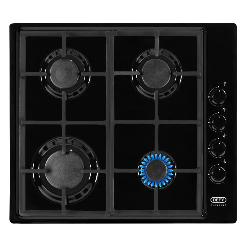 Defy DHG132 24-inch Gas Hob: Flame Safety, Cast Iron, Electric Ignition