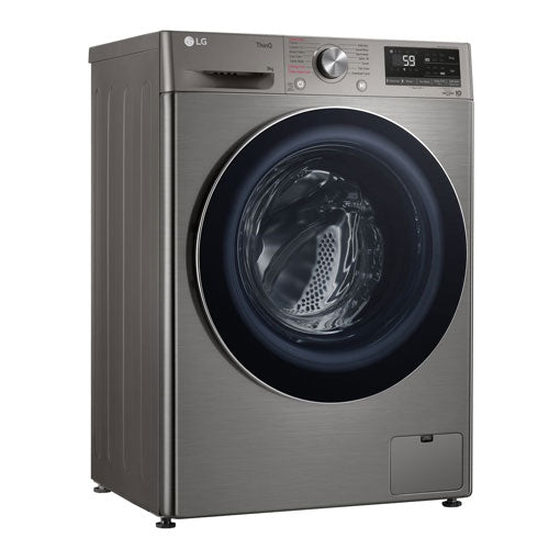 LG F2V5FYPYP 9kg AI DD Steam Front Load Washer, Stainless Steel Finish