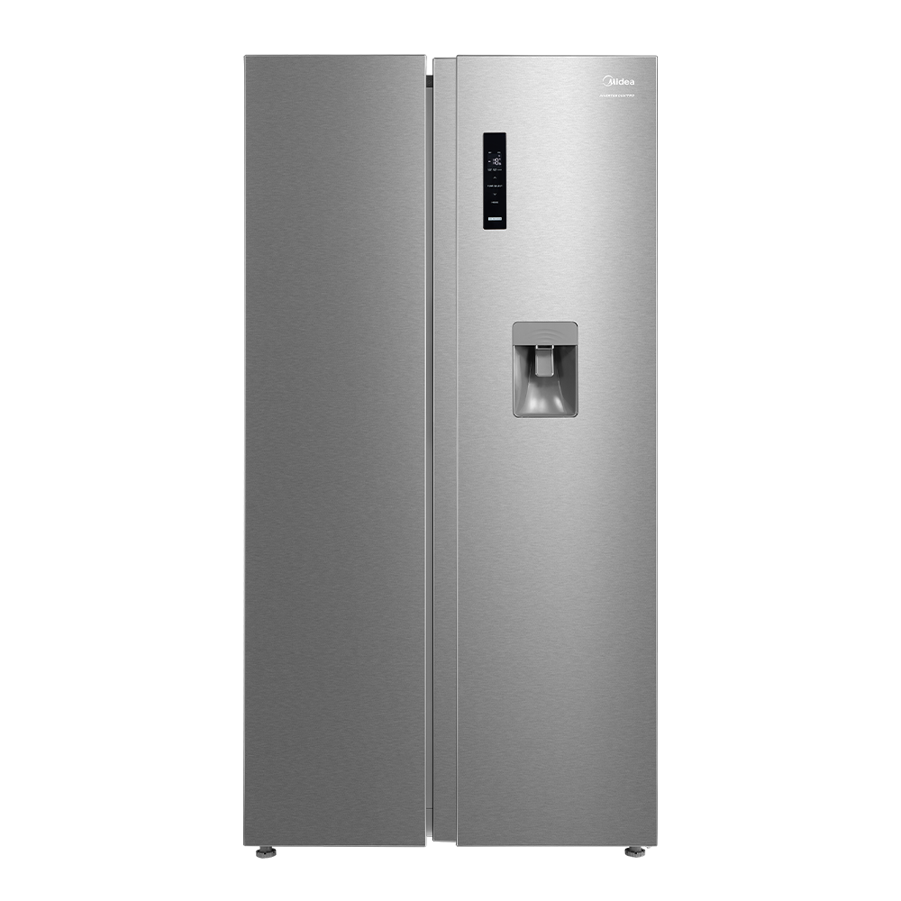 Midea HC-689WEN-ESN Side-by-Side Refrigerator: Frost Free Cooling, Water Dispenser, 513L