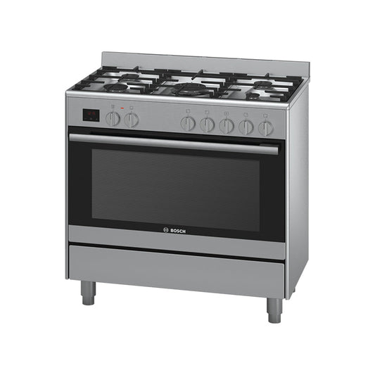 Bosch HSB737357Z Dual Fuel Freestanding Range Cooker, Stainless Steel, HotAir Oven