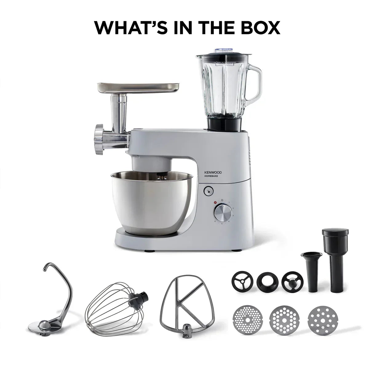 Kenwood HomeBake KHH01.220SI Stand Mixer: Powerful 6-Speed Dough Blender