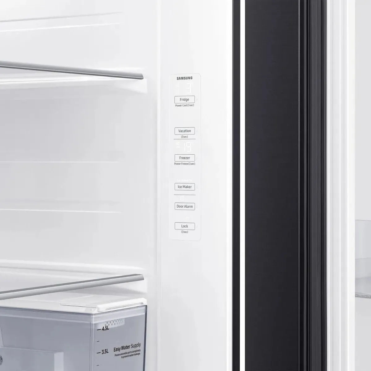 Samsung 617L Side-by-Side Refrigerator: SpaceMax, Non-Plumbed Ice & Water Dispenser
