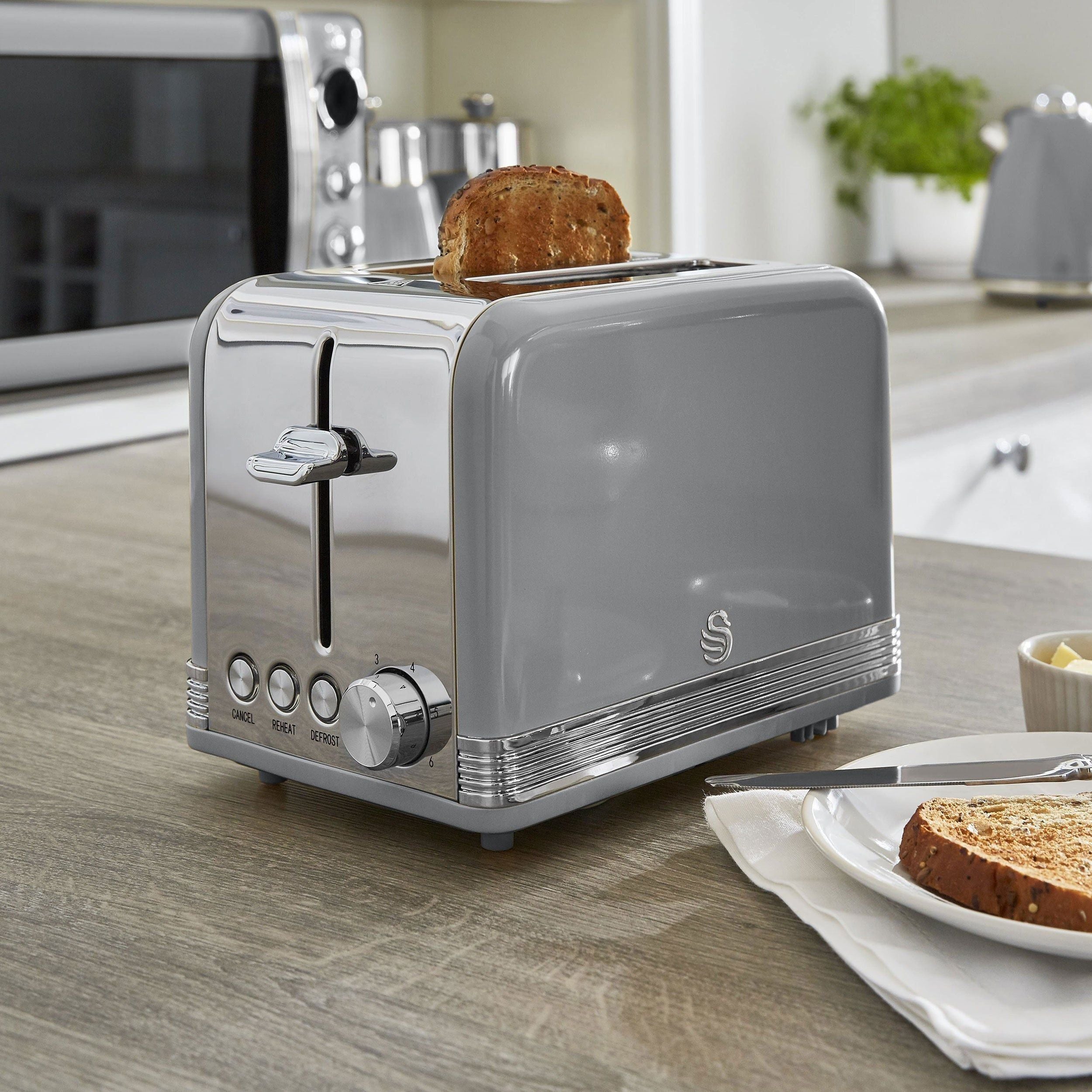 Swan SRT2G Retro Grey 2 Slice Toaster