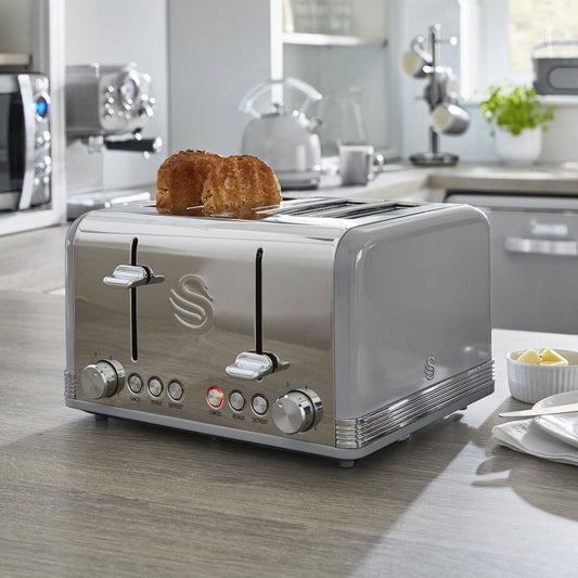 Swan SRT4G Retro Grey 4 Slice Toaster