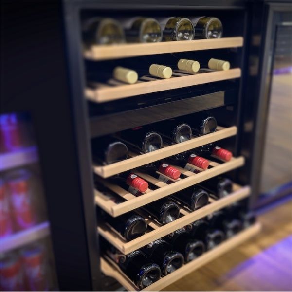 SnoMaster VT-46 PRO Dual Zone Wine Chiller Cooler, 46 Bottle Capacity, Low Vibration