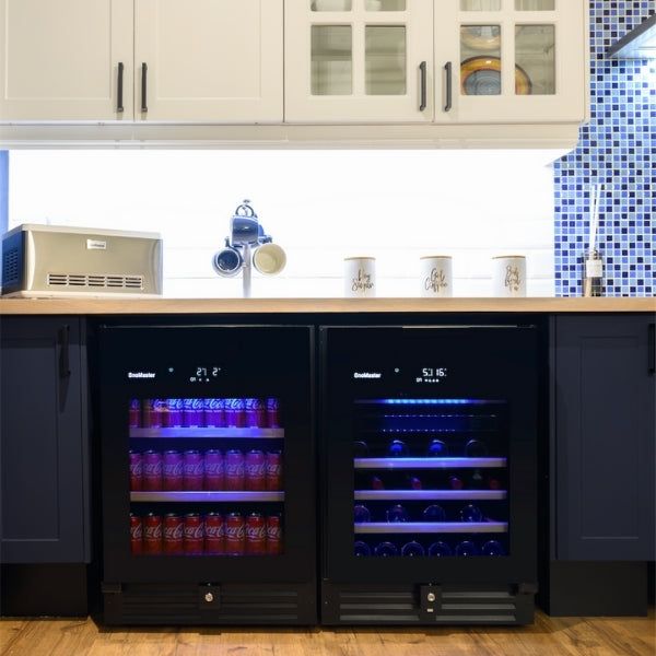 SnoMaster VT-46 PRO Dual Zone Wine Chiller Cooler, 46 Bottle Capacity, Low Vibration