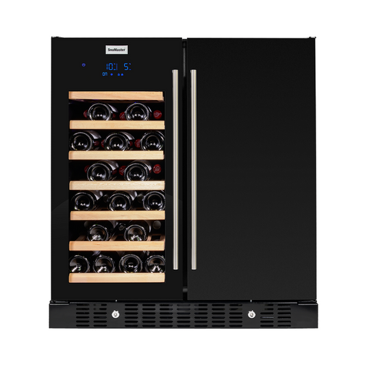 Snomaster VT-19D Pro Dual Zone Wine Chiller & Beverage Cooler Black