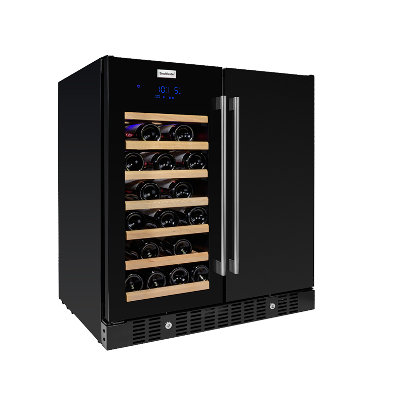 Snomaster VT-19D Pro Dual Zone Wine Chiller & Beverage Cooler Black