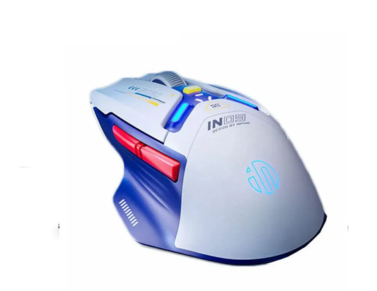 Inphic IN Wired Bluetooth5.0 and 2.4GHz Rechargeable Mouse- Blue/White